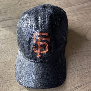 SF Giants Sequin Black Baseball Cap by PINK